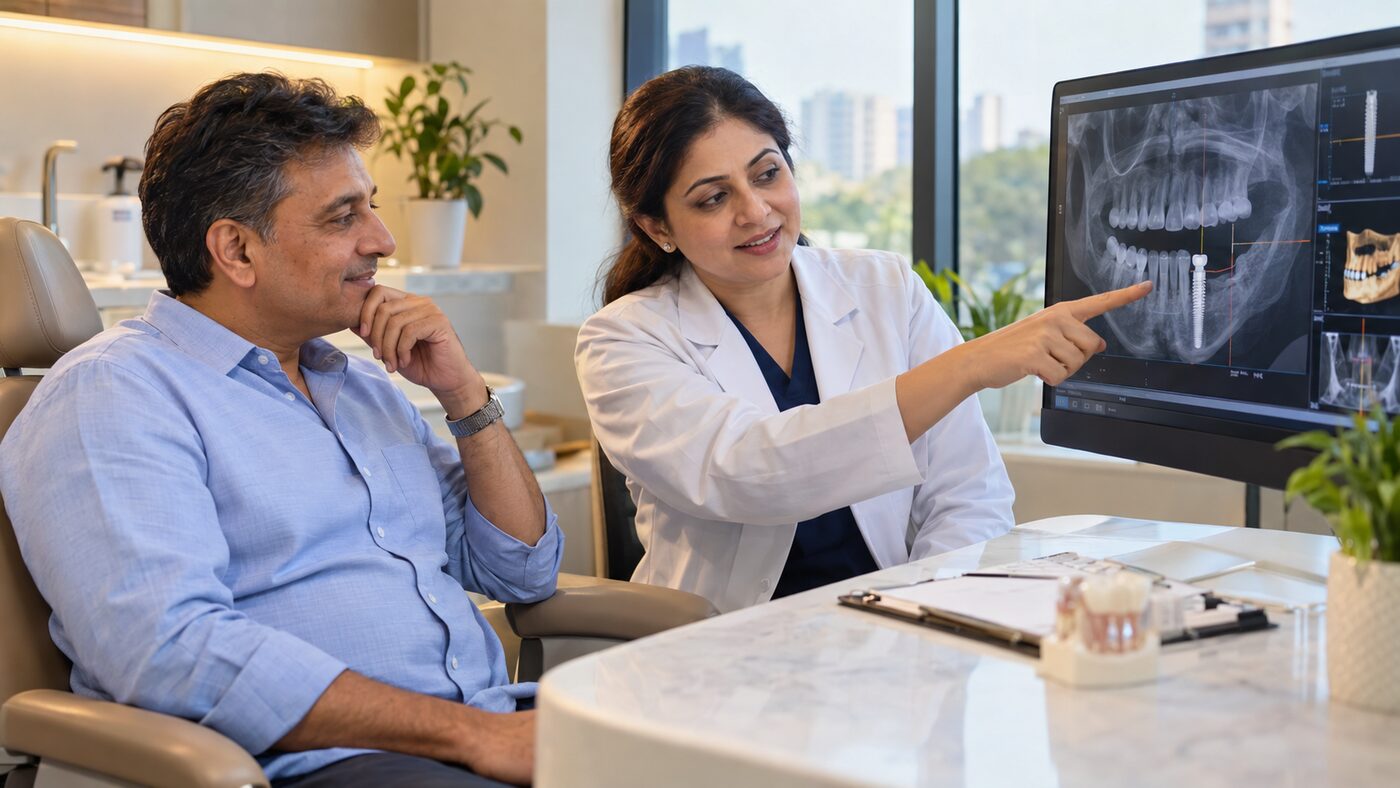 Dental implant consultation at Designer Smiles, Vile Parle East, Mumbai