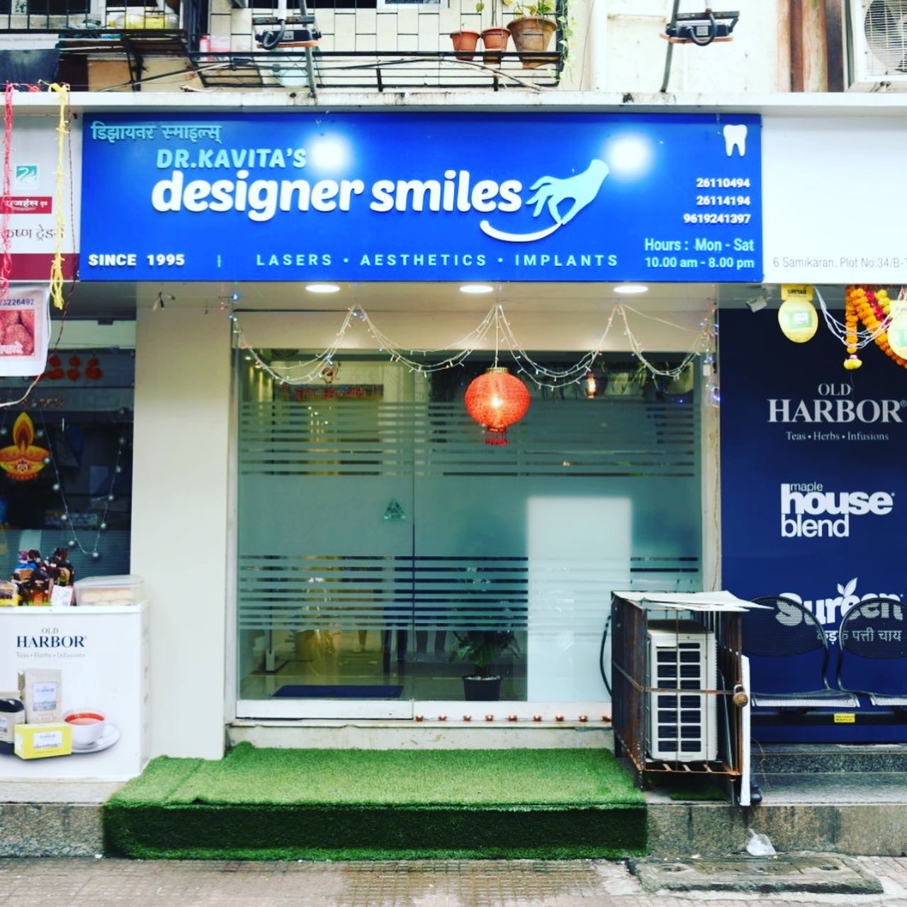 Dr. Kavita's Designer Smiles clinic exterior in Vile Parle East, Mumbai