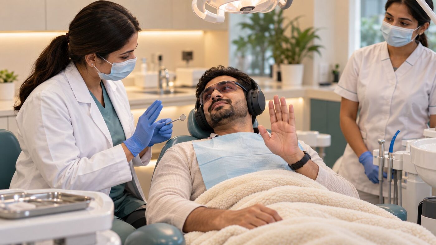 Warm towel aftercare at Designer Smiles, Mumbai