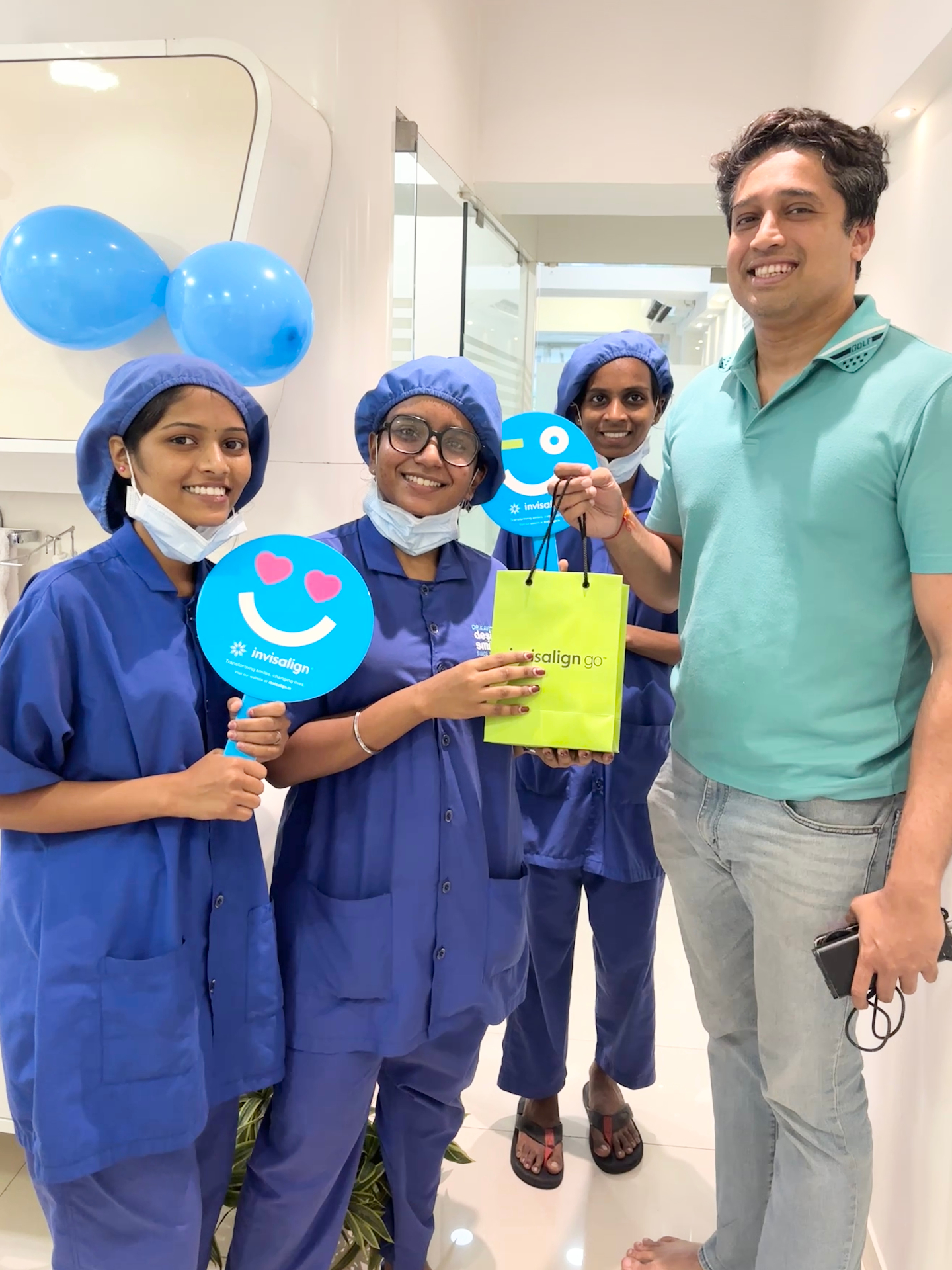 Designer Smiles team with Invisalign Go patient in Mumbai