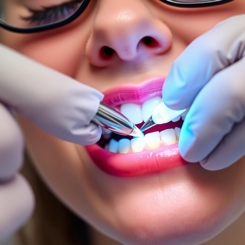 Natural tooth-coloured dental filling at Designer Smiles dental clinic in Vile Parle East, Mumbai
